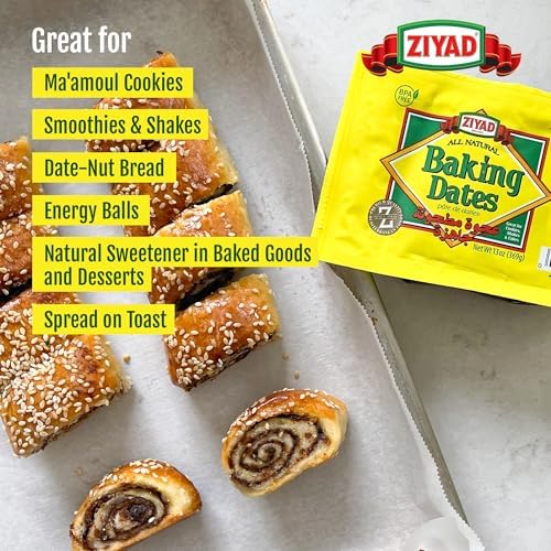 Ziyad Pure Date Paste, No Added Sugar, Ideal For Baking, Pantry, Spread, High Fiber, No Fat, No Preservatives, 13oz (Pack of 2)