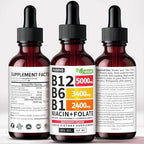 (2 Pack) Vitamin B12 and B6 Liquid Drops, B12 Sublingual Vitamin B Complex - B 12 Vitamin 5000mcg - B12 Methylcobalamin for Energy, Brain, and Heart Support with 27,200 mcg, Raspberry, 80 Servings