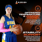 B-Driven Sports Pro-Fit Compression Arm Sleeve - Athletic Baseball Basketball, Football, Softball, Running, Gaming (1pc)