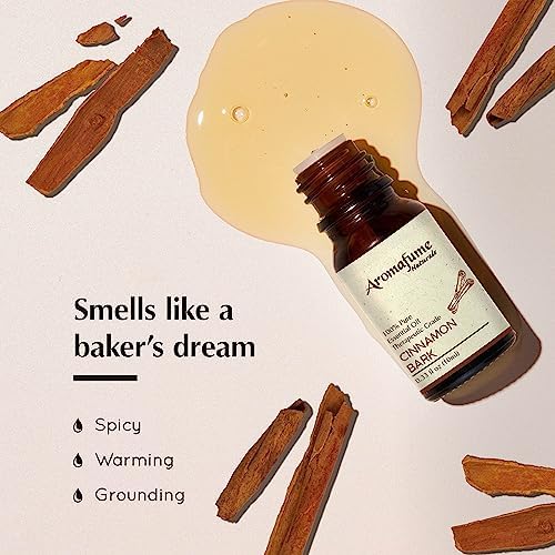 AROMAFUME Cinnamon Bark Essential Oil - 100% Natural, Therapeutic Grade Essential Oils - Comforting Aromatherapy Oil for Home Diffusers - Gifts for Her - 10ml