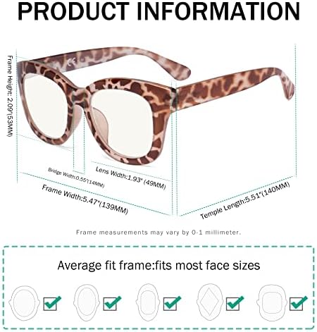 Eyekepper Oversized Progressive Readers Women - UV Protection Multifocus Computer Readers - Noline Trifocal Reading Glasses - Brown/Tortoise Frame +2.00