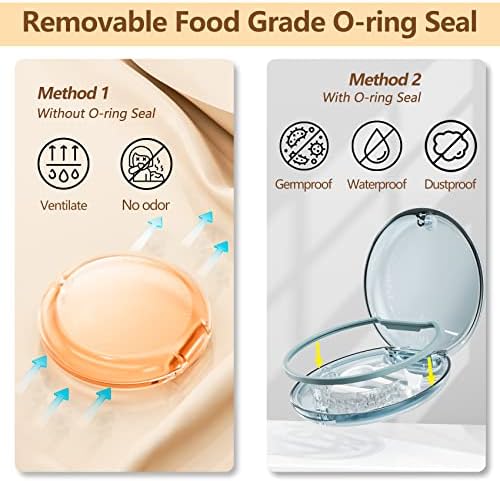 Retainer Case 2 Pack, Compatible with Invisalign, Slim Mouth Guard & Aligner Holder, Durable Portable Retainer Box with Easy Open Magnetic Closure for Travel, Adults & Teens