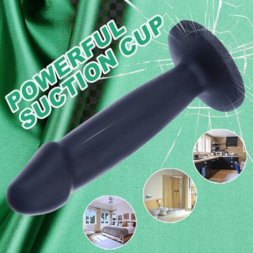 3 Sizes Soft Silicone Butt Anal Plug Set (4.7", 5.5", 6.7"), Black Realistic Dildo with Suction Cup Base, Small Anal Training Kit for Beginners to Advanced Users, Anal Dildos Set for Women Men Couples