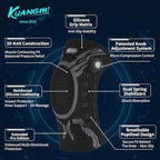 Kuangmi Smart Knee Brace with Adjustable Compression Knob, Micro-Adjustable Support for Perfect Fit, Pain Relief from Arthritis, Meniscus Tear, 2 Pack, B-M