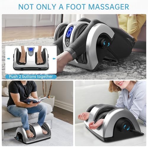 TISSCARE Shiatsu Foot Massager with Heat: FSA Eligible HSA Foot Massager for Neuropathy, Plantar Fasciitis and Pain Relief-Massage Feet/Leg/Calf/Ankle at Home/Office, Gifts for Women and Men(Gray)