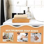 Cabilock 2 Pcs Wooden Soap Box Shower for Bar Soap Holder Body Bath Tray Cleaning Draining Slotted Dish Bar Dish Case Wooden Rack Drain Bamboo