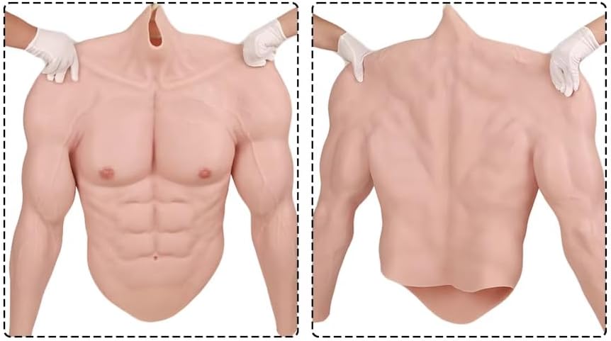 YIQI Silicone Muscle Suit with Arms Silicone Muscle Chest for Cosplay