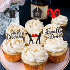 Arthsdite 24Pcs Divorce Cupcake Toppers Glitter Finally Done Just Divorced Cupcake Picks Break Up Theme Cake Decorations for Bye Freedom Bachelor Divorce Party Supplies