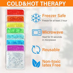 TrelaCo 32 Pack Small Ice Packs for Injuries Reusable Hot and Cold Mini Boo Boo Gel Bead Ice Packs for Breastfed Injury Pain Relief Headache Tired Eyes, 8 Colors