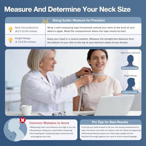 Neck Stretcher Cervical Traction, Adjustable Neck Traction Device, Neck & Shoulder Pain Relief, Neck Brace for Improved Spine Alignment, Used for Home, Office, Outdoor (Black)