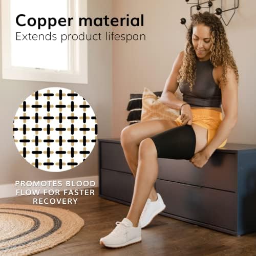 BraceAbility Compression Thigh Sleeve - Support Brace for Hamstring, Runner's Pain, Quad Strains - Men and Women's Leg Relief