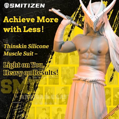SMITIZEN Thinskin Silicone Muscle Suit With Arms, Fake Male Chest Fake Abs for Adult Cosplay Costumes for Halloween Carnival