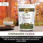 Organic Way Premium Cinnamon Cassia Cut & Sifted (Cinnamomum cassia) - Adds Flavour & Aroma | Organic & Kosher Certified | Vegan, Non GMO & Gluten Free | USDA Certified | Origin - India (1LBS / 16OZ)