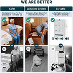 Lunderg Wireless Bed & Chair Alarm Set - Alerts Caregiver Before They Get Up, No in-Room Alarm to Disturb Elderly Loved Ones, Early-Alert Bed Pad, Chair Pad & Pager, Fall Prevention for Dementia Care