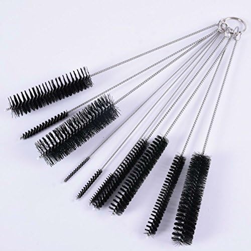AKOAK 8.2 Inch Nylon Tube Brush Set Pipe Cleaning Brushes for Drinking Straws Glasses Keyboards Jewelry Cleaning,Set of 10