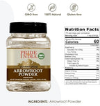 Pride of India – Natural Arrowroot Ground Powder – Baking & Thickening Agent – Gluten & GMO Free – Good for Sauces, Fritters & Fries – Easy to Use – 8 oz. Medium Dual Sifter Jar