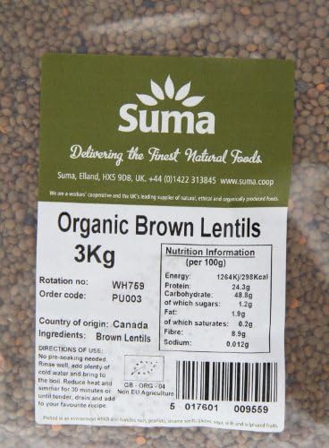 Suma - Organic Brown Lentils - 3Kg