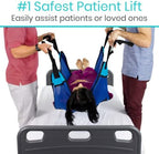 Vive Patient Lift Sling - Full Body Mesh Transfer Sling for Showering & Home Use - Hoyer Lift Pad for Elderly, Disabled, Bariatric - Patient Transfer Assist Device Blanket for Bed Positioning, Lifting