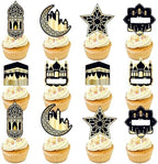 13PCS Eid Mubarak Cake Cupcake Topper Set Ramadan Kareem Cake Decorations Muslim Islam Cupcake Picks Hajj Mubarak Festival Party Supplies Signs Decor