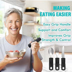 Adaptive Utensils, Adaptive Utensils 3pcs for Hand Tremors,Elderly, Arthritis,Parkinsons-Built Up Utensils for Adults–Easy Grip Aids Handle–2.7oz Each Weighted Silverware for Hand Tremors