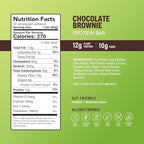 Amrita Nut Free Chocolate Brownie Vegan Protein Bars (12 Count) | 12g Plant-Based Protein Bar | Peanut Free, Gluten Free, and Dairy Free | Low Sugar, High Fiber, Healthy School-Safe Snacks