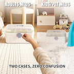 2-Pack Medicine Storage Box, Small & Large Portable Medicine Cabinet Organizer with Trays, Plastic First Aid Box Empty for Family, Medical Supply Organizer, Adult & Child Medication Separation