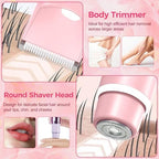 Bikini Trimmer for Women 2 in 1, Electric Razors Personal Shaver for Pubic Hair, Bikini Line, Legs, Face, Wet & Dry Use, Gentle on Sensitive Skin, Women Teen Girl Gift, Pink