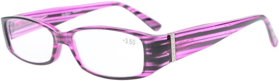 Eyekepper Spring Hinges Reading Glasses Readers with Genuine Austrian Crystals Women Purple