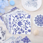 NatNarr 30 Pack Decoupage Napkins, 10 Styles Blue and White Floral Paper Napkins Chinoiserie Decorative Decoupage Napkin Printed Cocktail Paper for DIY Crafting Birthday Party Baby Shower