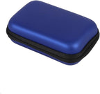 Earbuds Case, Portable EVA Earbuds Carrying Case, Rectangle Storage Bag Cell Phone Accessories Organizer for Earphone, Earbud, Earpieces, SD Memory Card, Camera Chips (Blue)