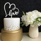 Mr & Mrs Wedding Cake Topper Glitter Silver Heart with love Wedding Cake Topper Funny Love Cake Decor For Bridal Shower Wdding Engagement Anniversary Party Decorations