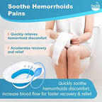 Pochik Sitz Bath for Toilet Seat Hemorrhoids and Postpartum Care, Yoni Steam Seat, Perineal Soaking, Collapsible, Flusher Hose, Drain Holes, Wider Seating Area - Blue