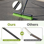 3 Pack 18” Push Broom Outdoor Heavy Duty, Garage Shop Broom with 59.5" Long Bandle for Cleaning Outdoor or Indoor Tile, Garage, Shop, Deck, Concrete, Wood, Stone, Patio Floor, with Soft Bristles