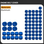 Motorcycle Bolt Covers Engine Toppers Head Bolt Caps Kit for Harley Touring 2017-2025 Road King Street Glide Electra Glide 2018-2025 Softail Fatbob Lowrider S (Blue)