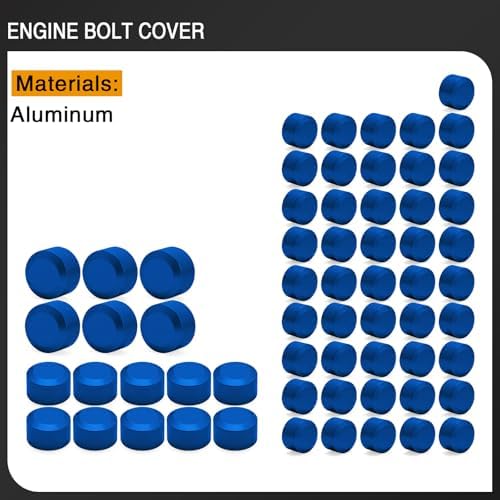 Motorcycle Bolt Covers Engine Toppers Head Bolt Caps Kit for Harley Touring 2017-2025 Road King Street Glide Electra Glide 2018-2025 Softail Fatbob Lowrider S (Blue)