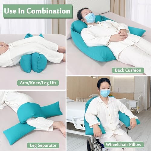 Mybow Bed Sore Turning Wedge Multi Positioning Pillows for After Surgery Bedridden Medical Wedges Bed Sore Prevention Pressure Ulcer Cushion Body Support Pillow Side Sleeping Wedge