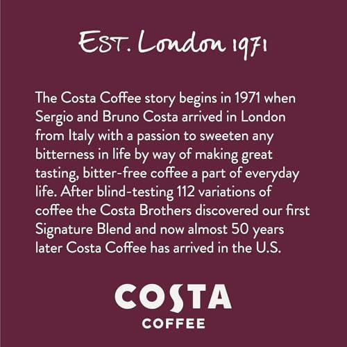 Costa Coffee Pods Medium Roast, Signature Blend Single-Serve Pods (10 Count), Smooth & Nutty 100% Arabica Beans, Compatible with Pod Brewers