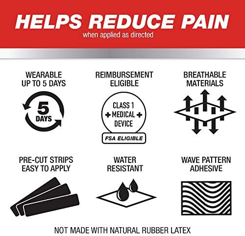 Mueller Sports Medicine Typhoon Kinesiology Therapeutic Tape, Quality Athletic Tape, Latex Free, 20 Pre-Cut I-Strips, 2" x 9.75" Each Strip