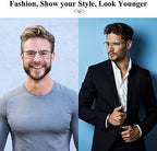 3 Pack Blue light Blocking Reading Glasses for Men, Stylish Metal Frame Readers