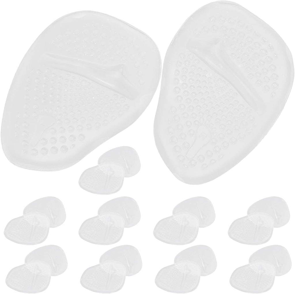FOMIYES 10 Pairs Silicone High Heel Inserts Ball of Foot Cushions Anti-Slip Forefoot Shoe Pads Thickened Shock Absorption Insoles for Women’s Dress and Sports Shoes