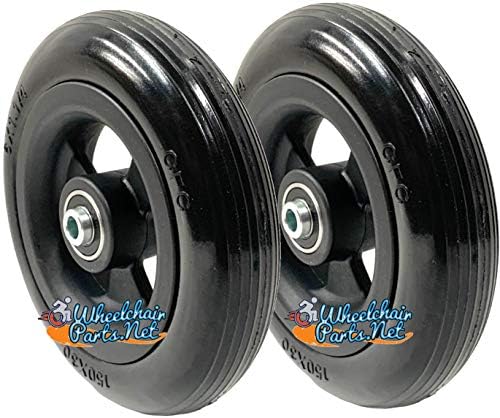 Front Caster Wheelchair Wheels, 6x1 1/4 and 5x1 1/4 with 1.60 Center Hub, 5/16" Bearings (6" x 1 1/4")