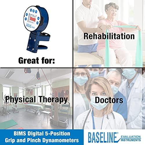 Baseline BIMS Digital 5-Position Pinch Dynamometer for Pinch Strength Testing and Evaluation Professional Hand Therapy