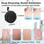 Silicone Body Scrubber for Men Women, Dual-Sided Bath Brushes Gentle Exfoliating Body Scrubber Scalp Massager for Deep Cleansing, Soft Silicone Loofah Body Washing Brushes (Black+Pink)