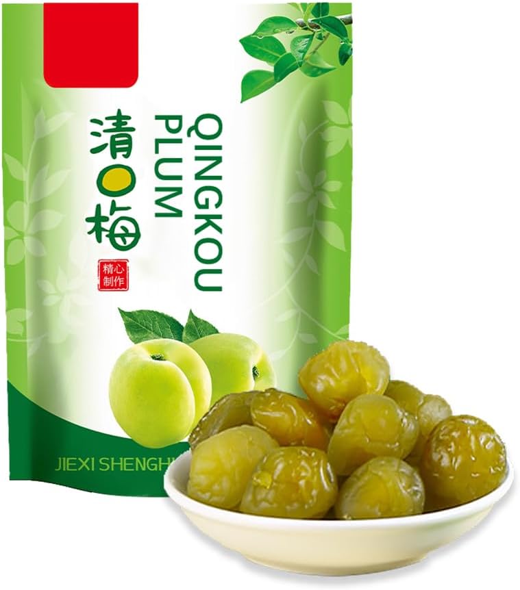 SIJIYUNLI-Qingkou Plum 308g/10.8oz Dried fruit preserves, sweet and sour, delicious，Green Crispy Plums