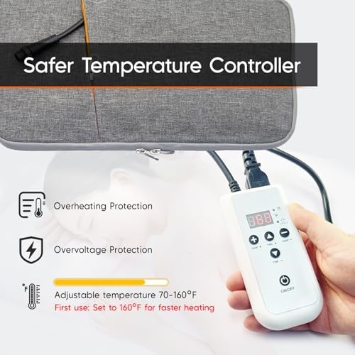 Portable Hot Stone Massage Warmer - Digital Controller Rocks Heating Bag, Electric Massager and Heater for Home Spa Relax Muscles 110V (NO Stone) (Small Size)