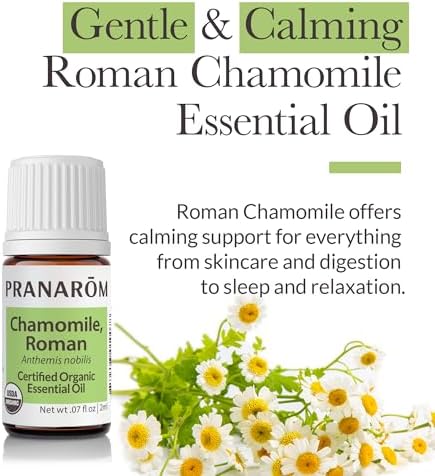 Pranarom - Chamomile, Roman Essential Oil 2ml - Ideal for Wellness Enthusiasts - Diffusing for Relaxation Therapy - Certified Organic Purity - 100% Pure, Certified Organic Anthemis Nobilis