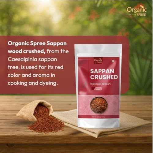 Organic Spree Sappan Wood Crushed 100gm (3.52oz) Biancaea Sappan Pathimugam Pathimukham Herbal Drink Mix