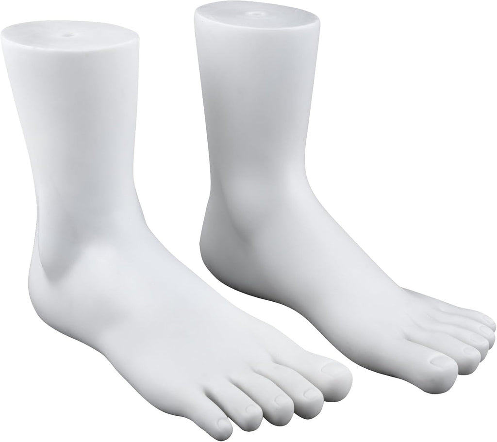 Framendino, 2 Pack White Mannequin Foot Display Holder Stand Model for Home Shop