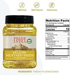 Pride of India Yellow Mustard Seeds 11 oz | Aromatic & Pungent Whole Mustard Seeds Spice for Cooking, Pickling & Tempering | Used in Curry, Salad Dressing, Chicken, Meat & Sauces | Easy to Store