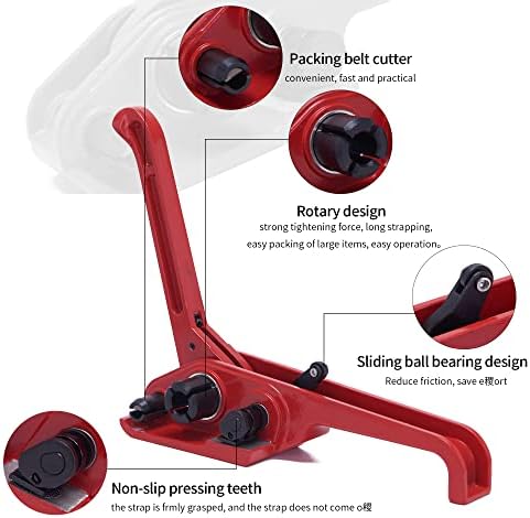 All-in-One Banding Strapping Kit with Poly Strapping Tensioner, 3200" PP Band, 100 Metal Seals, and Sealer Tools